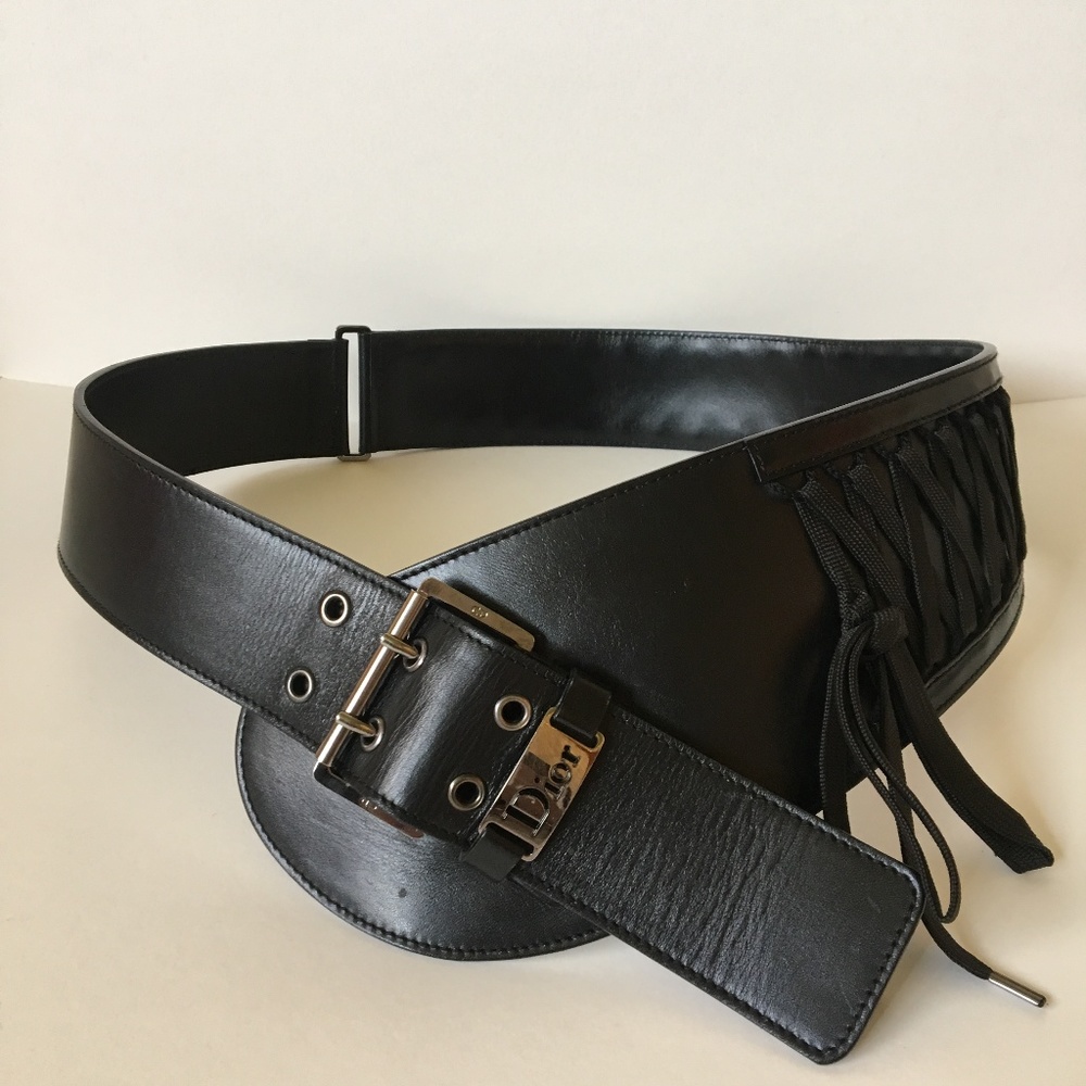DIOR × JOHN GALLIANO Fall 2002 Black Corset Belt